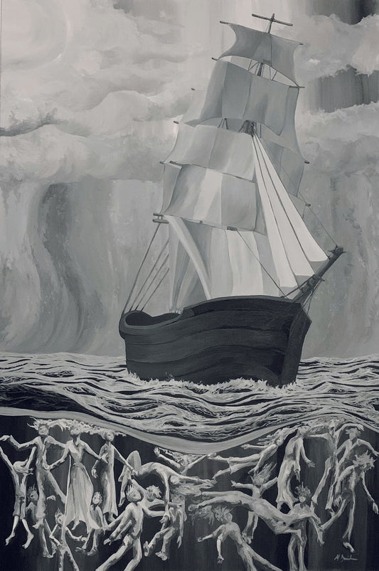 Loss At Sea,  Original Acrylic Painting on Canvas